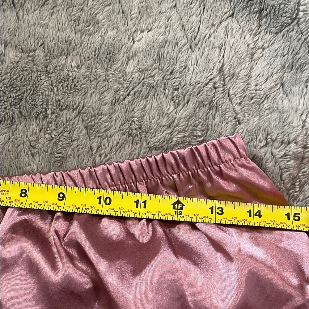 Silky Lace-Trim Camisole & Shorts Pajama Set - Dusty Rose - Picture 9 of 11